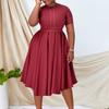 African large-size women's clothing summer new temperament elegant large skirt A-shaped skirt short-sleeved dress