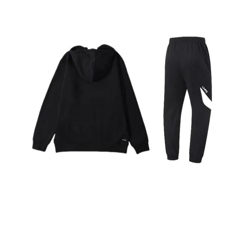 Li Ning Colorful Letter Logo Loose Fleece Printed Hoodie And Comfortable Long Pants Casual Sports Suit Unisex sweatshirt, pants YKLU341-1+YWDT337-1