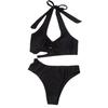 Women's Solid Color Bandage Split Bikini Swimsuit 2021