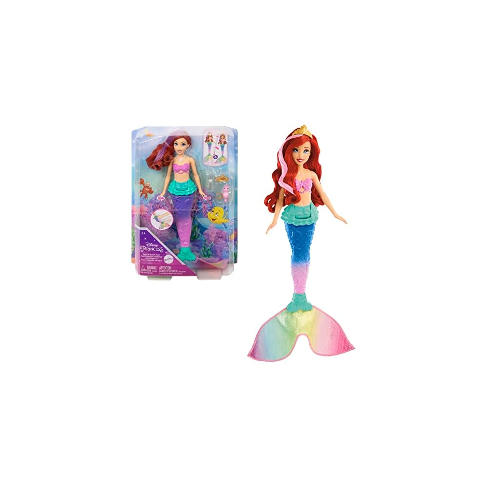 Mattel Disney Princess Ariel Interactive Mermaid Doll with Moving Tail for Ages 3 and Up