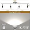 HURYEE Track Lights Ceiling, Black 4 Way Light Fixtures for Kitchen Hallway Bedroom Gallery Fixture Directional Accent Lamp Include 4 Bulbs (4W,