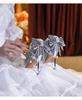 9888W-012 Xiuhui Women's High-End Crystal Pearl Wedding Heels with Sequins and Bowknot