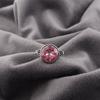 Rosa Turmalin Edelsteinring, Handgefertigter 925er Sterlingsilber Schmuck, Meditationsring Schmuck für Frauen