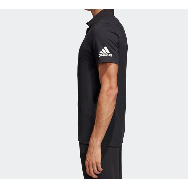Adidas Polo Shirts Men's Black Polo Collar Moderate Straight Fit DT9911