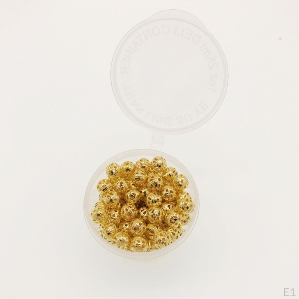 280 Pack 6mm /Golden Loose Round Filigree Spacer Beads Charms for Jewelry Making and Crafting