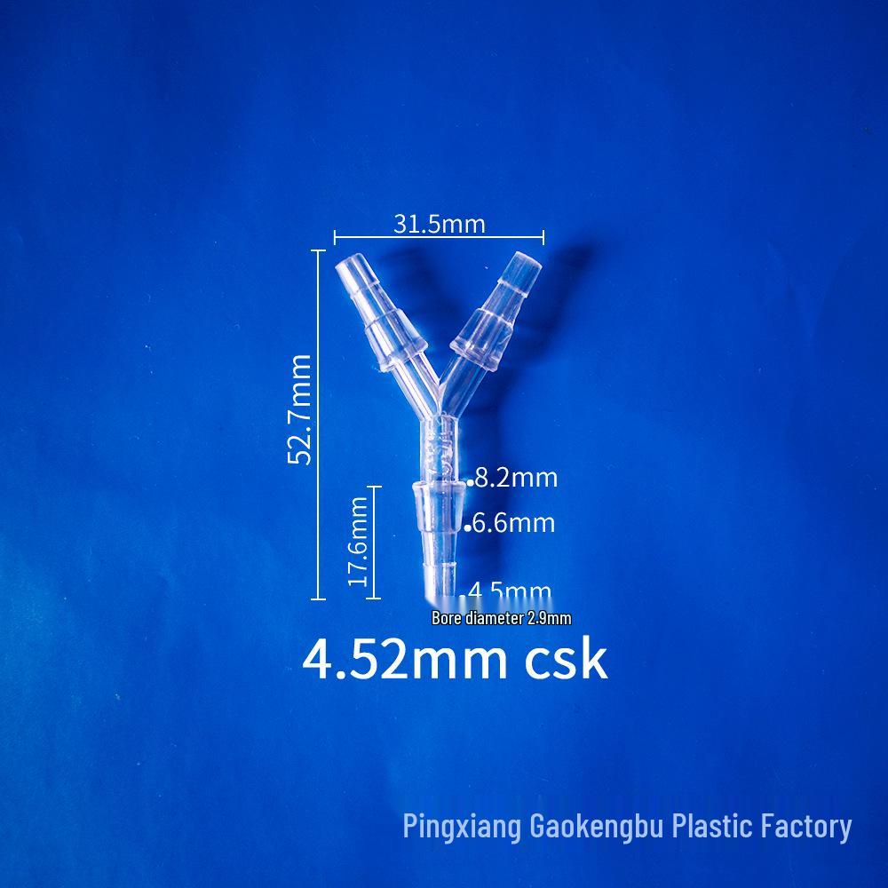 Transparenter Y-förmiger Kunststoff-T-Adapter für universelle Wasserleitungen