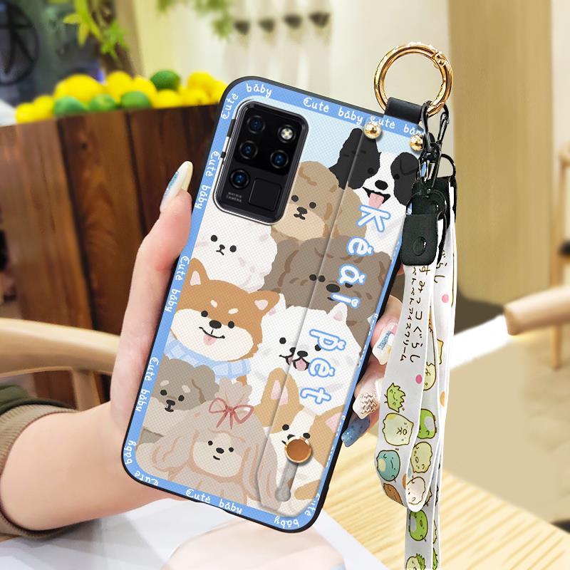 Kickstand Dirt-resistant Phone Case For Oukitel C21 Fashion Design Anti-knock Wrist Strap Back Cover Cute Waterproof