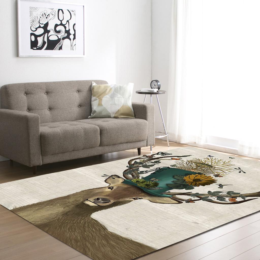 Elk Living Room Carpet Bedroom Dining Room Floor Mat Pattern Size