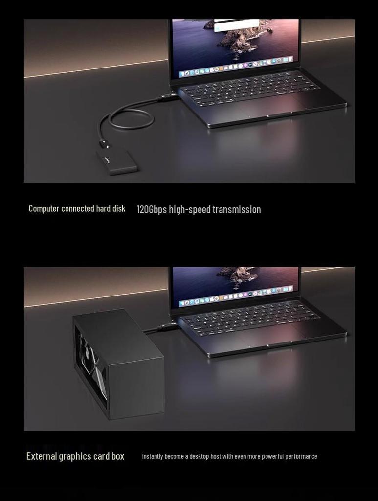 Thunderbolt 5 240W USB-C Cable: 80Gbps Data Transfer, USB4/Thunderbolt 4, Fast Charging for Mobile Devices