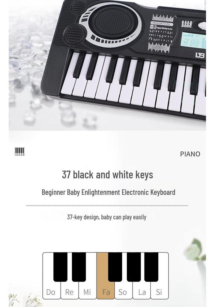 37-Key Kids' Beginner Electronic Piano - Educational Music Toy
