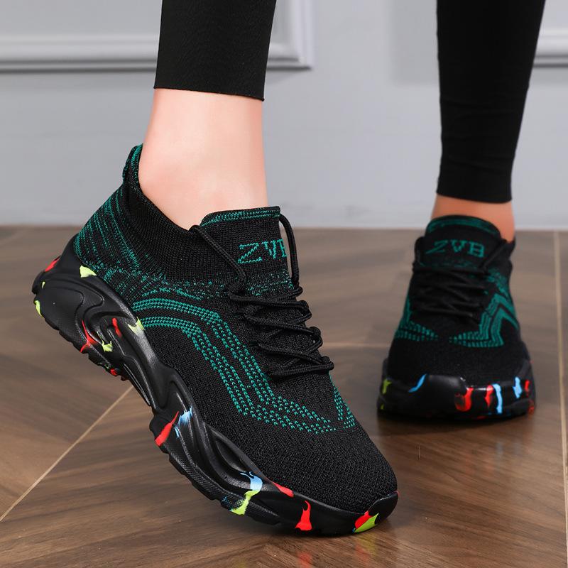 Fashion Fashion Large Size Women's Sports Shoes Soft Sole Breathable Casual Running Socks Shoe All Match Single Shoe for Comfort
