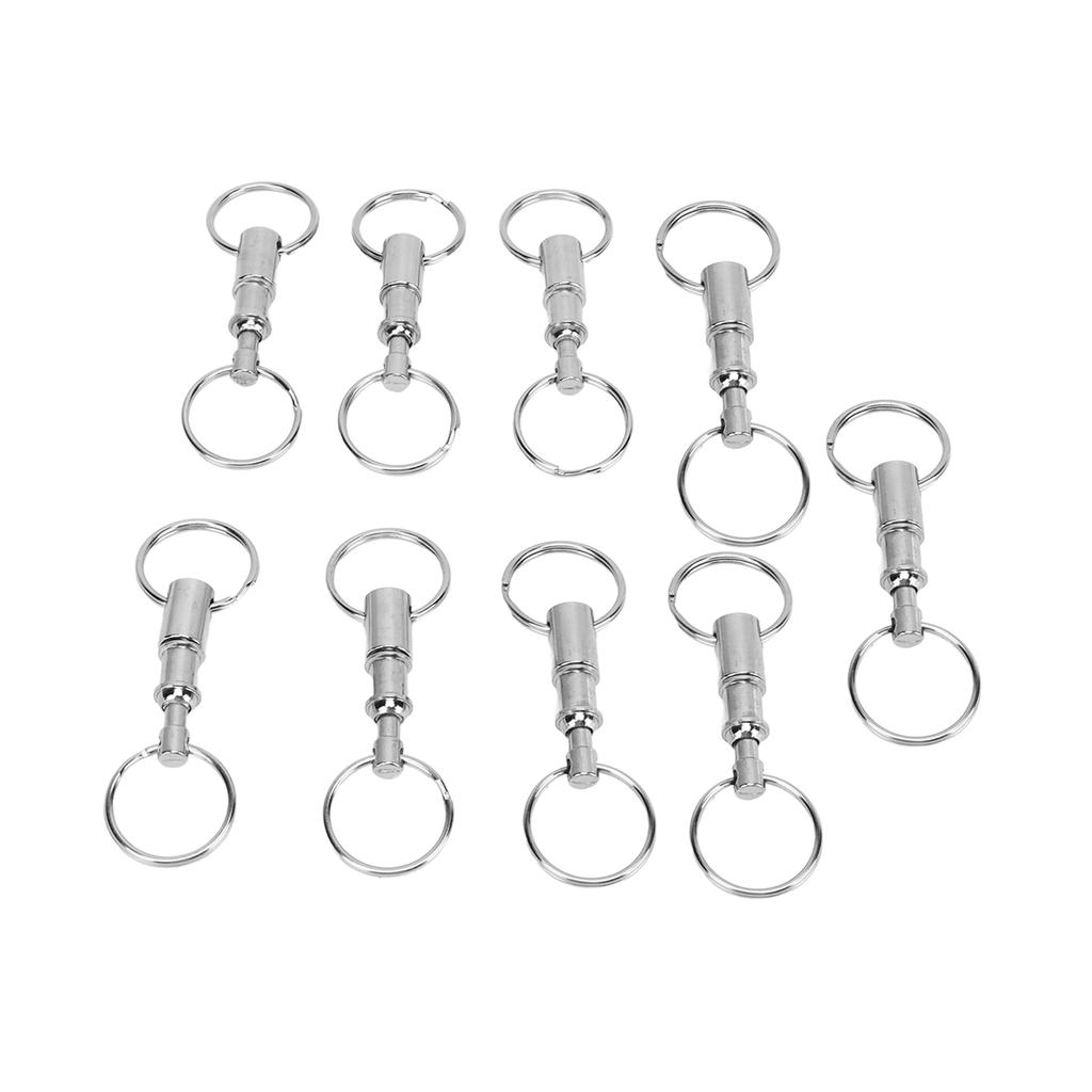 10 PCS EDC Quick Release Keychain Double Ring Keychain Outdoor Pull Apart Key Ring