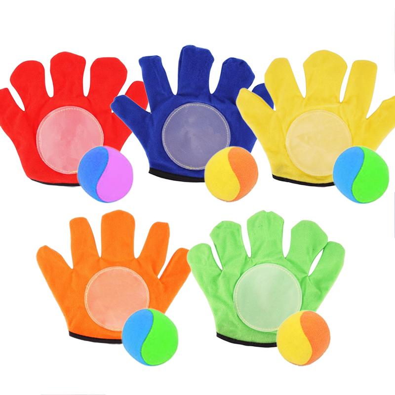 1PC Sticky Ball Glove with 1PC Soft Ball Catch Throw Game Baseball Sports Outdoor Fitness Activities Entertainment Equipment TMZ