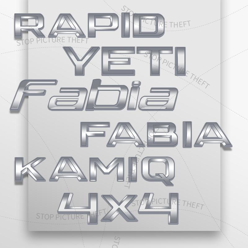 FSNK8 1Pcs 3D Metal For Skoda Octavia Yeti Rapid Kodiaq Karoq Fabia Kamiq Superb 4X4 Logo Car Rear Tail Bumper Trunk Sticker Decal