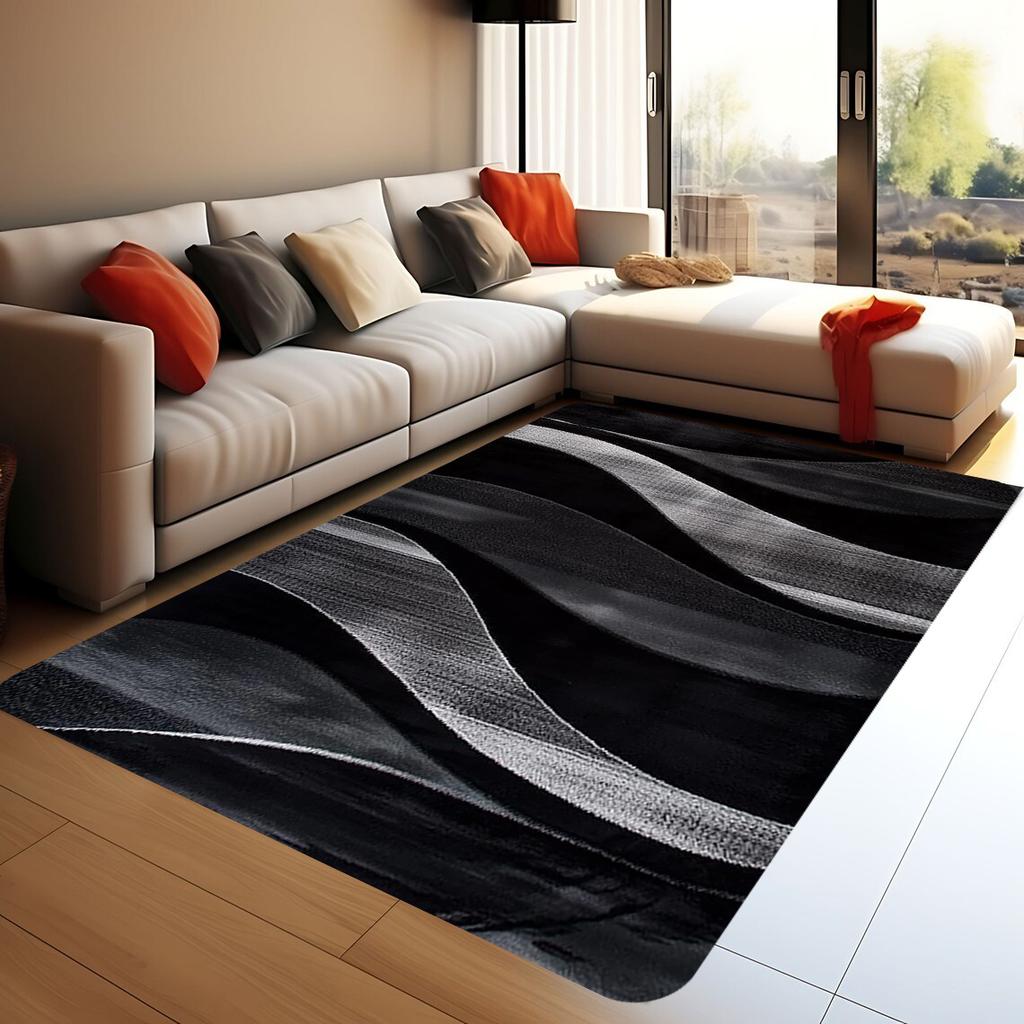Neutral Tone Block Splicing Area Rug Modern Floor Carpet for Bedroom Lounge Cottage Indoor Furnishing for Christmas Holiday
