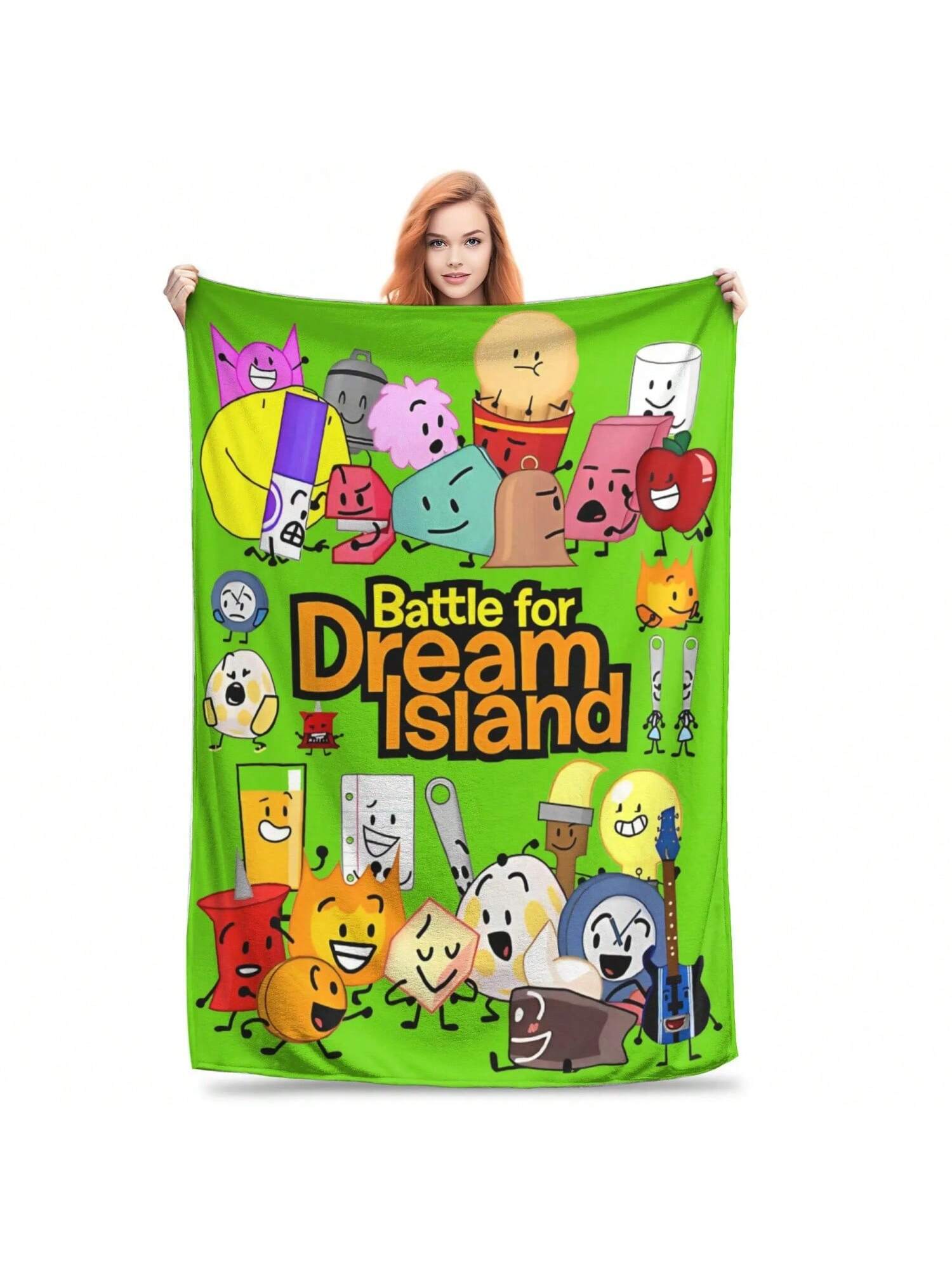

BFDI Inanimate Insanity Cartoon Flannel Blankets Battle For Dream Island Vintage Throw Blankets For Sofa Bedding Lounge Bedspreads 75X95CM