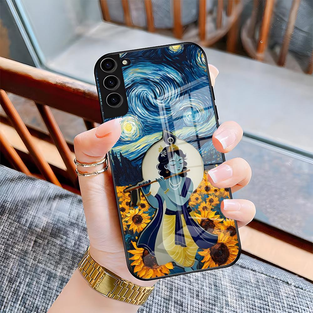

Indian God Lord Krishna Phone Case For Samsung S26 S25 Plus S20 S20 Plus S22 Ultra S23 FE S21 Plus S21 Ultra Glass Cover Samsung S22 Ultra