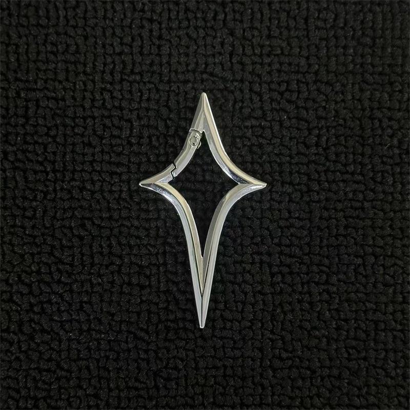 

Y2K Oval Star Geometric Essential Icon Carabiner Keychain Car Key Ring Gothic Backpack Decor A7