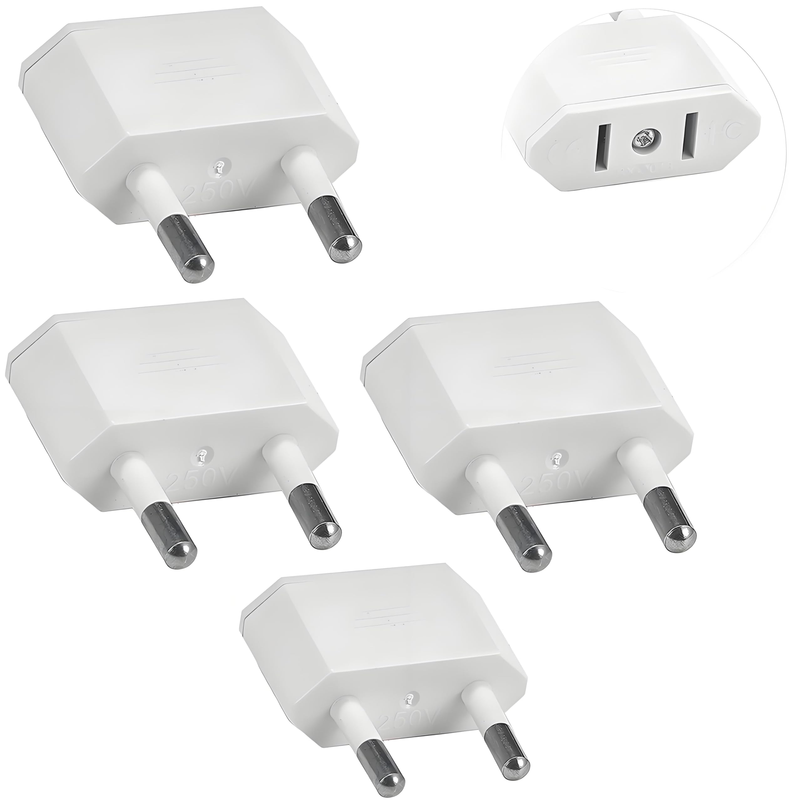 

XIANFQNKJ Conversion Plug C Type European Outlet of Compatible with Power Conversion Outlet Conversion For Overseas Black [Set 4]