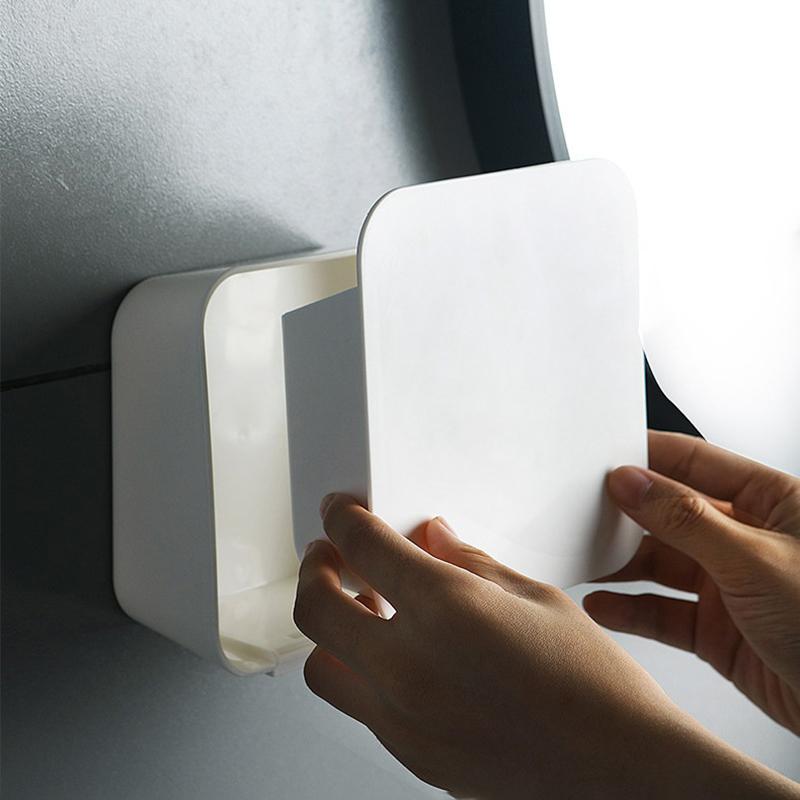 Badezimmer-Organizer, Aufbewahrungsbox für Wattepads, Wandmontage, staubdicht, Tamponbehälter, Wattestäbchenhalter, Kosmetik-Organizer