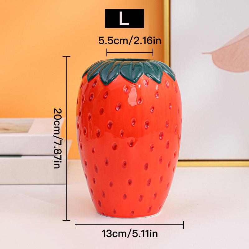 Creative Strawberry Vase Ceramic Hydroponic Vase Flower Arrangement Home Decor Desktop Ornaments