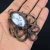 Dendrite Opal 999 Copper Wire Wrapped Pendant, Handmade Gemstone Jewelry Pendant Gift For Birthday