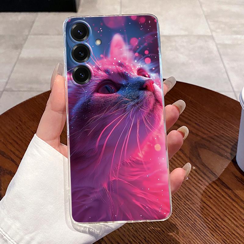 For Samsung Galaxy S25 FE S25 Edge S25 Slim S25+ Cases Clear Soft TPU Back Cover For Samsung S25 Plus Cute Rabbit Cat Phone Case