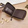 Men Short Wallet Zip Closure Slim Card Holder Wallet Faux Leather Minimalist Bifold Wallet for Cards Cash Coins