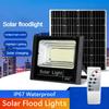 500W Large Battery Solar Panels LED Floodlight Remote Control IP67 Outdoor Solar Power Wall Lamp Corridor Garden Decoration