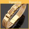 Luxury Gold Bracelet Men For Color 12mm Wide Stainless Steel Square Franco Link Chain Mens Wrist Bracelets With Magnet Clasp