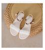 Flat-soled sandals women's new versatile fashion with skirt one-word belt, low-heeled work cool slippers