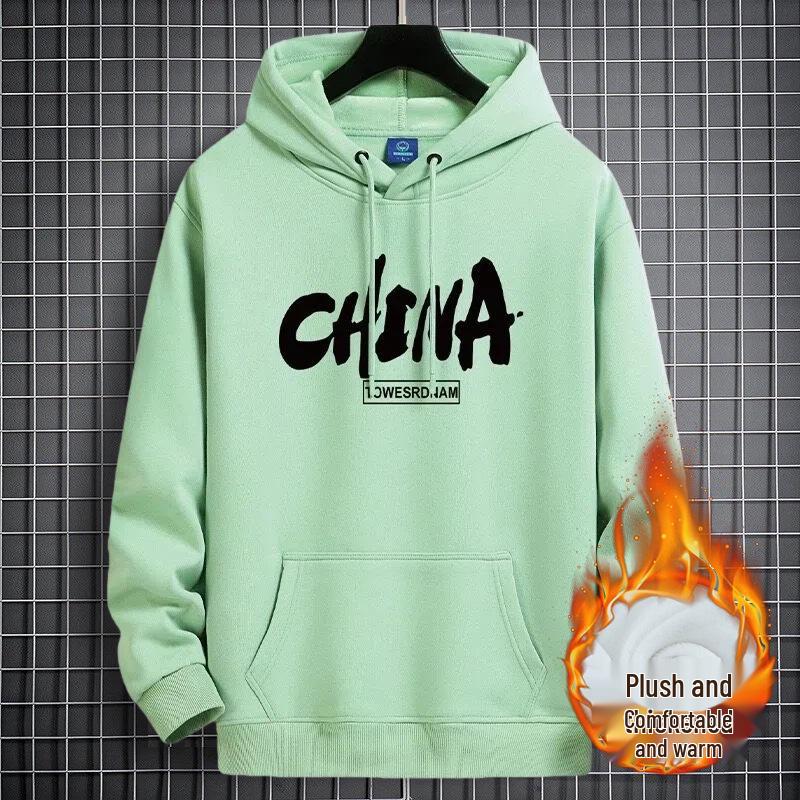 Men's Thickened Velvet Hoodie - Heavyweight Autumn/Winter Style, Warm Youth Trend, Couple Jacket