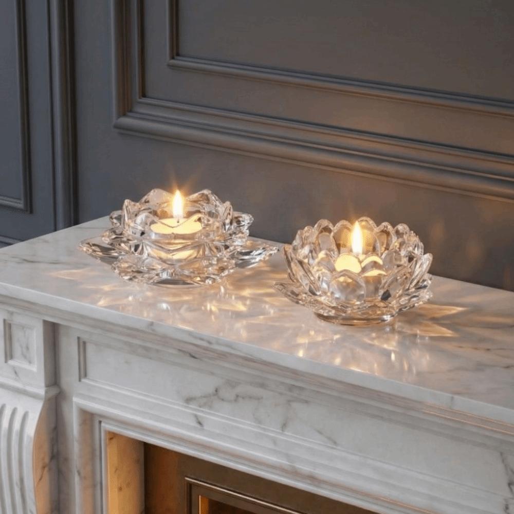 2Pcs Elegant Chinese Transparent Candlestick Ins Simple Candles Stand Party Decoration
