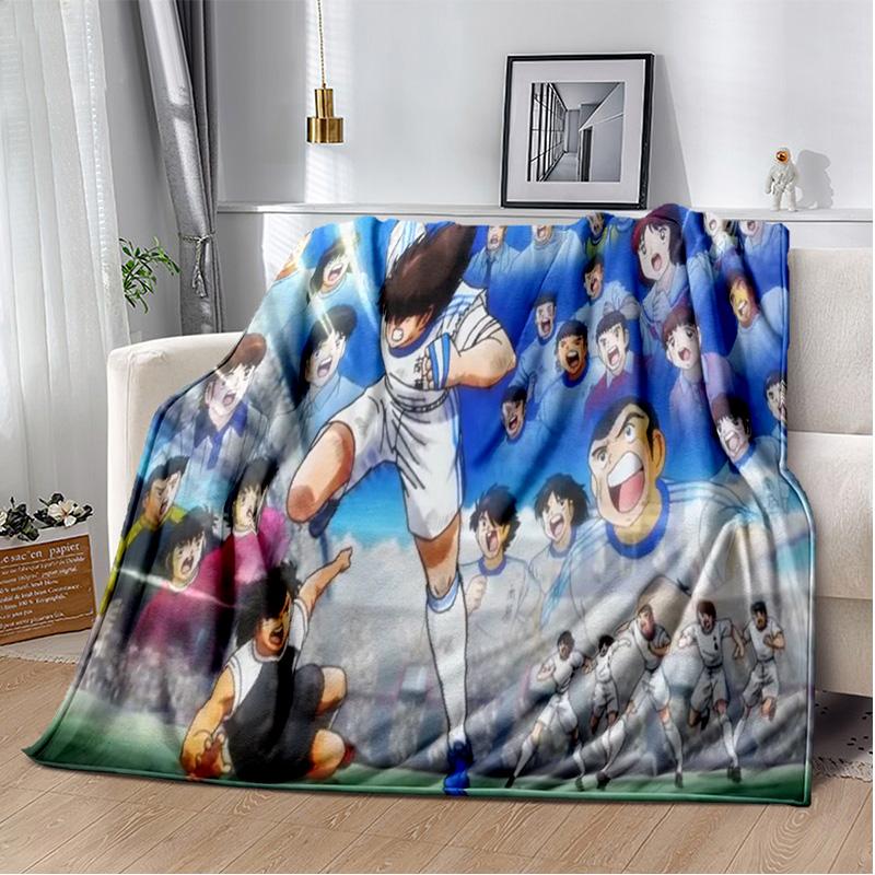 Anime Captain Tsubasa Fußball-Cartoon-Decke, weiche Überwurfdecke für Zuhause, Schlafzimmer, Bett, Sofa, Picknick, Reisen, Büro, Decke, Kind