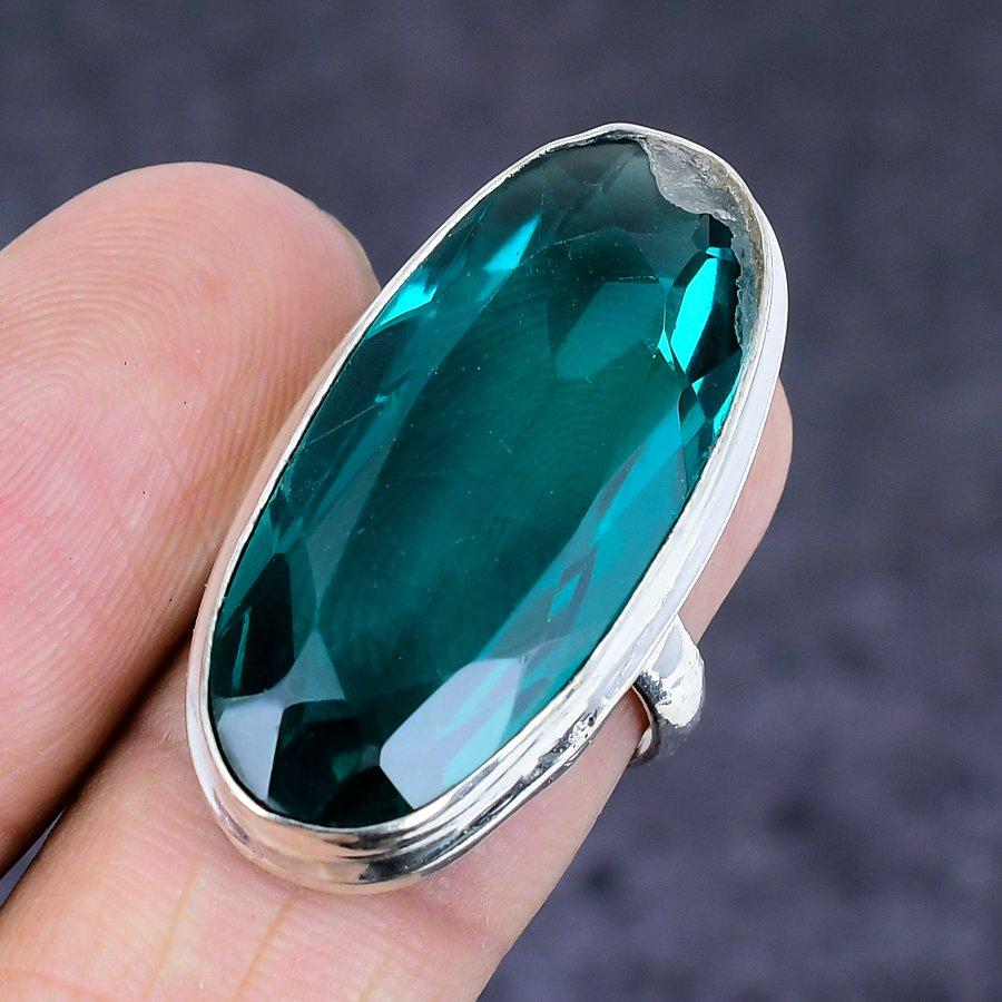 Indicolite Tourmaline Gemstone Handmade 925 Sterling Silver Ring Size 5 y0c98