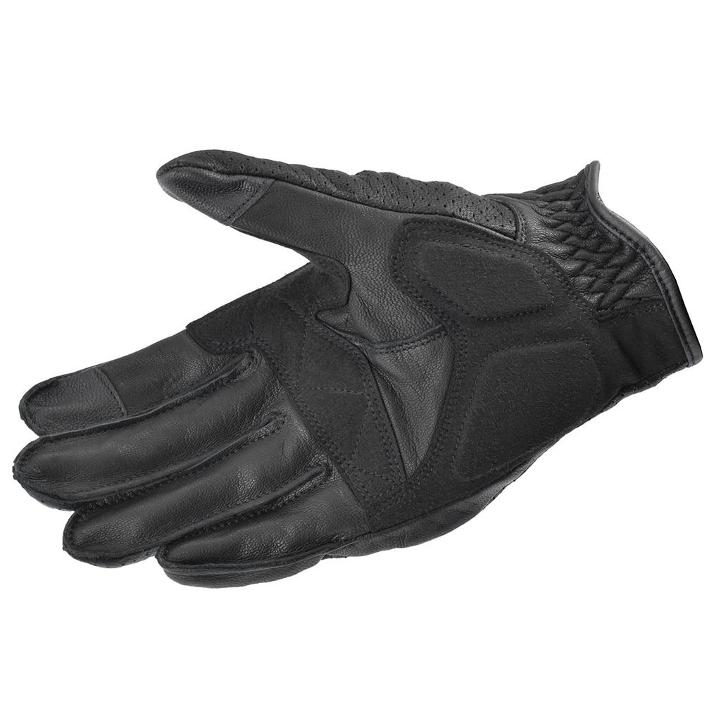 Vented Protective Leather Gloves for Motorcycles Black XS [Komine] GK-257