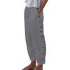 Women's Pants Fashion Color Elastic Waist Button Casual Pants