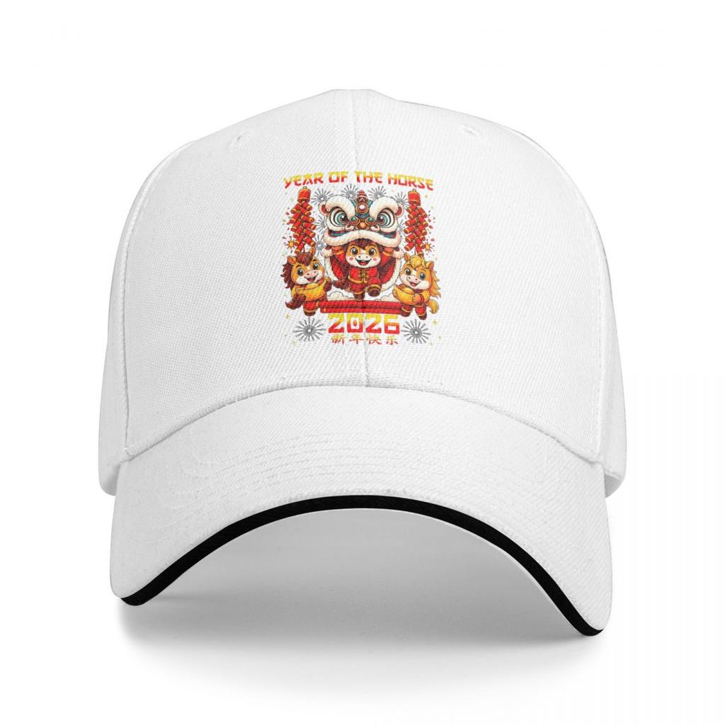 Baseball Caps Year Of The Horse Lion Dance Chinese Lunar New Year 2026 Vintage Customized FeUnisex Unisex Outdoor Summer Caps