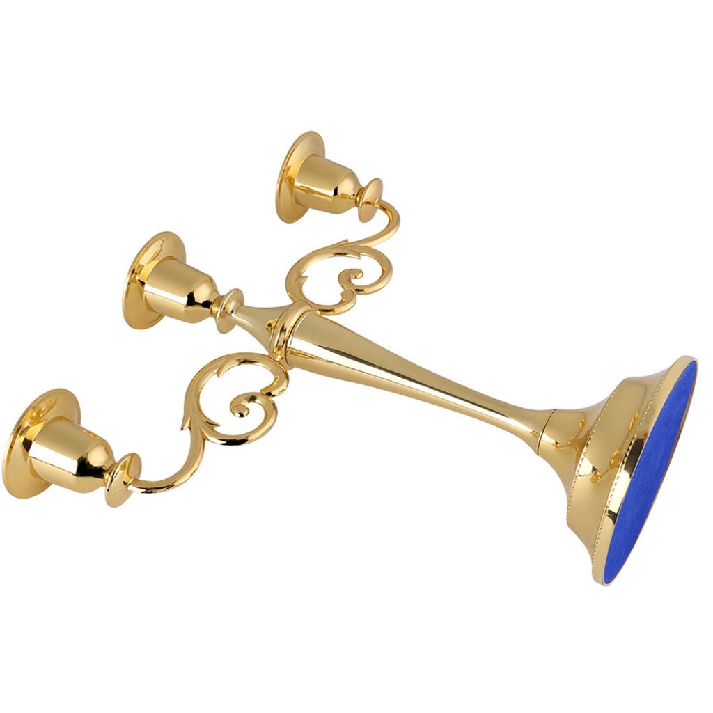 3 Arms Metal Candle Holder European   Candelabra Wedding Candlestick Home Decor (Gold)