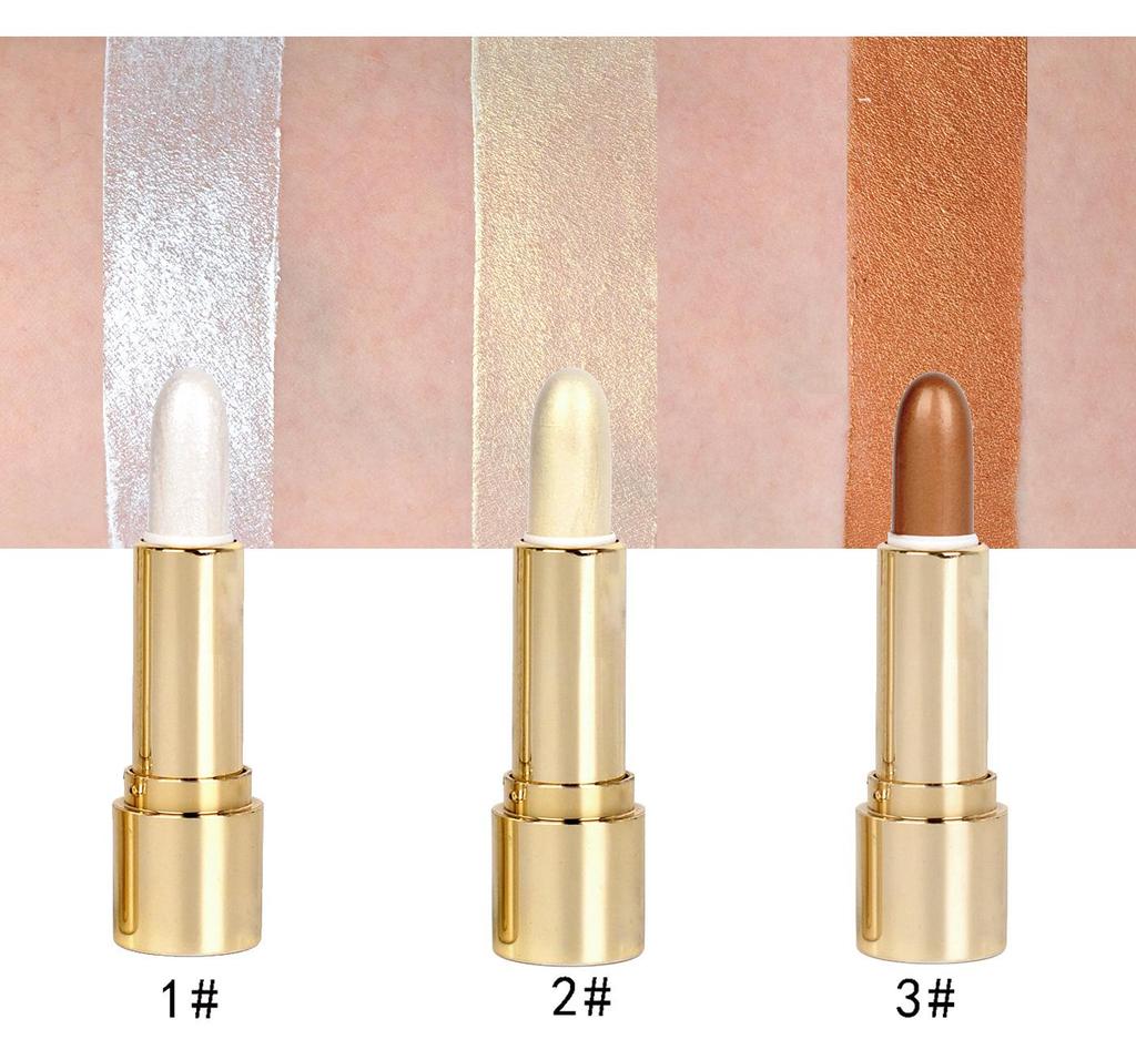 HANDAIYAN Rozjaśnianie twarzy Kosmetyczny kontur twarzy Bronzer Shimmer Highlighter Stick Concealer Cream Narzędzie do makijażu