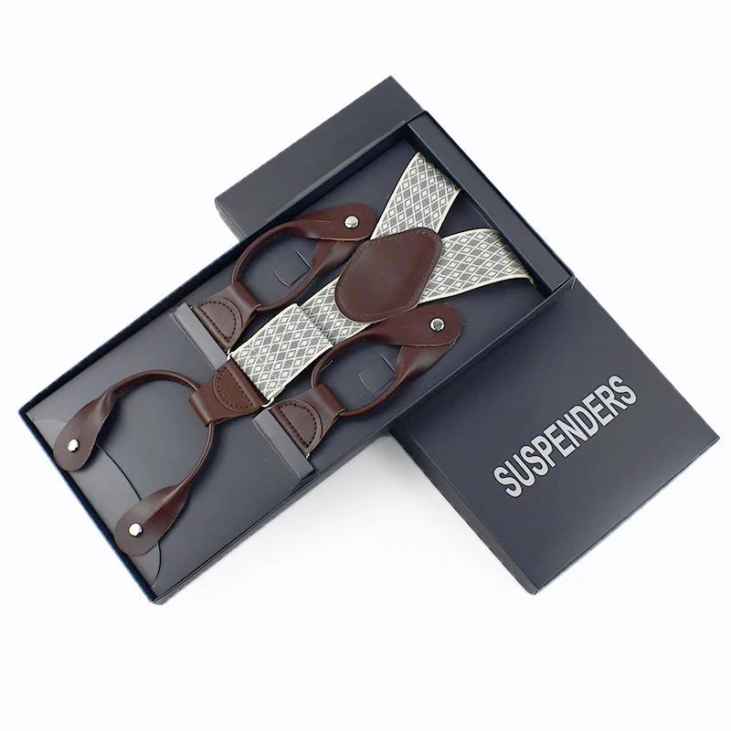 

Deepeel Suspenders 6 Clips Wide Braces Pants Suspender Corn Teeth Elastic Male Jockstrap for Men Business Suit Mens Accessories