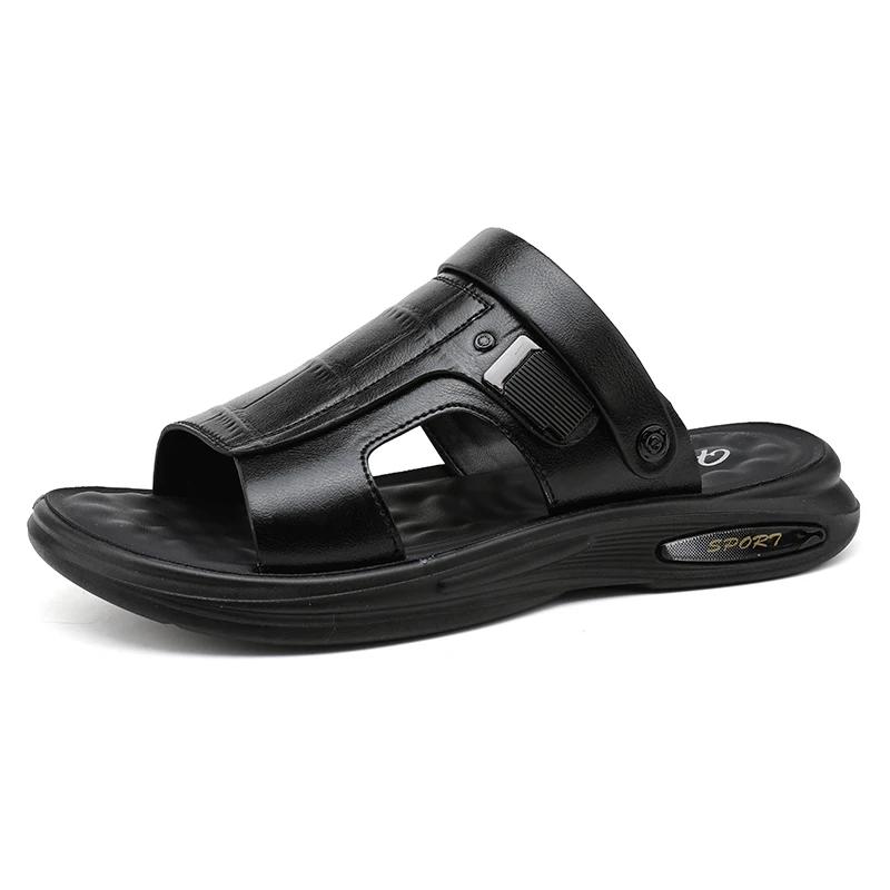 Fashion 2025 Summer Fashion Men Sandals Man Beach Leather Sandals Luxury Sandals Men Outdoor Beach Casual Shoes Cheap Male Sandals