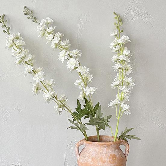 Larkspur Artificial Flowers Realistic Delphinium with Bendable Stems Rustic Floor Vase Decor for Home Wedding Decor Reusable Floral Arrangements