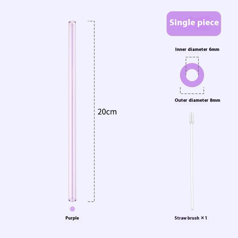 Gianxi Colored High-Value Glass Straw Non Disposable High Temperature Resistant Food Grade Transparent Drinking Glass Straw