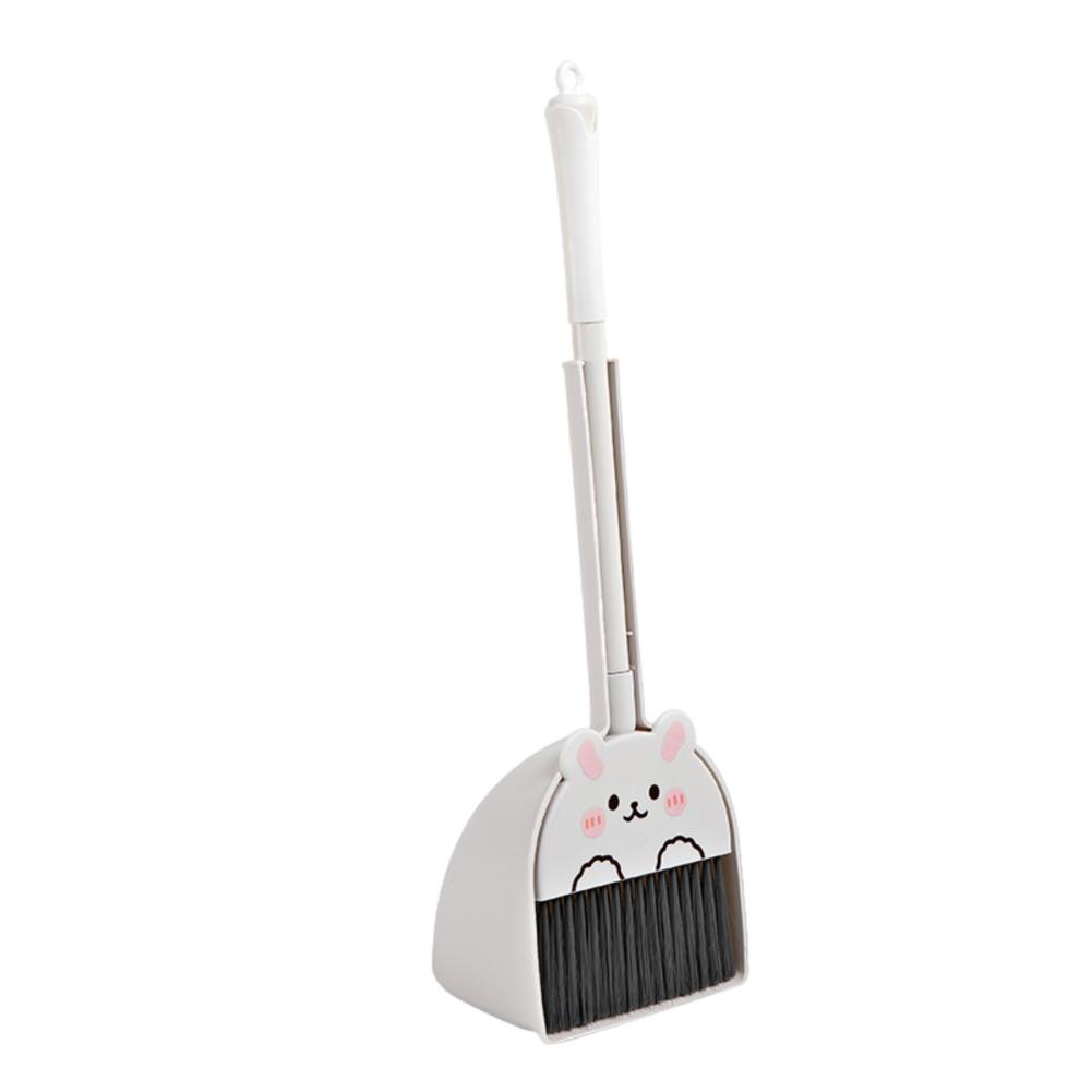 54cm Kids Broom and Dustpan Set Cleaning Brush Cartoon Animal Shape Toddler Broom Dustpan Set Children Cleaning Toy Accessories