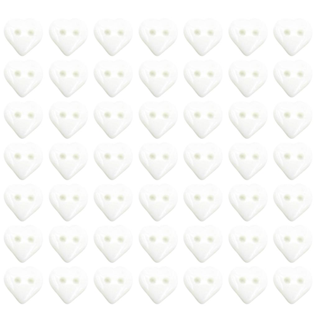 

100 шт. детские пуговицы из смолы многоцветные сердечки 2 отверстия ручная работа украшения для рукоделия шитья белый