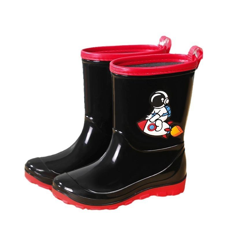 Children's Spring and Autumn Baby Rain Shoes Astronaut Non-slip Waterproof Warm Rain Boots Children's Cartoon Boys and Girls Bundle Water Shoes