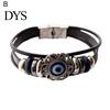 Faux Leather Bracelet Bohemian Multilayer Beads Vintage Geometric Decorative Gift Men Women Turkish Evil Eye Charm Jewelry for Daily Life Fashion