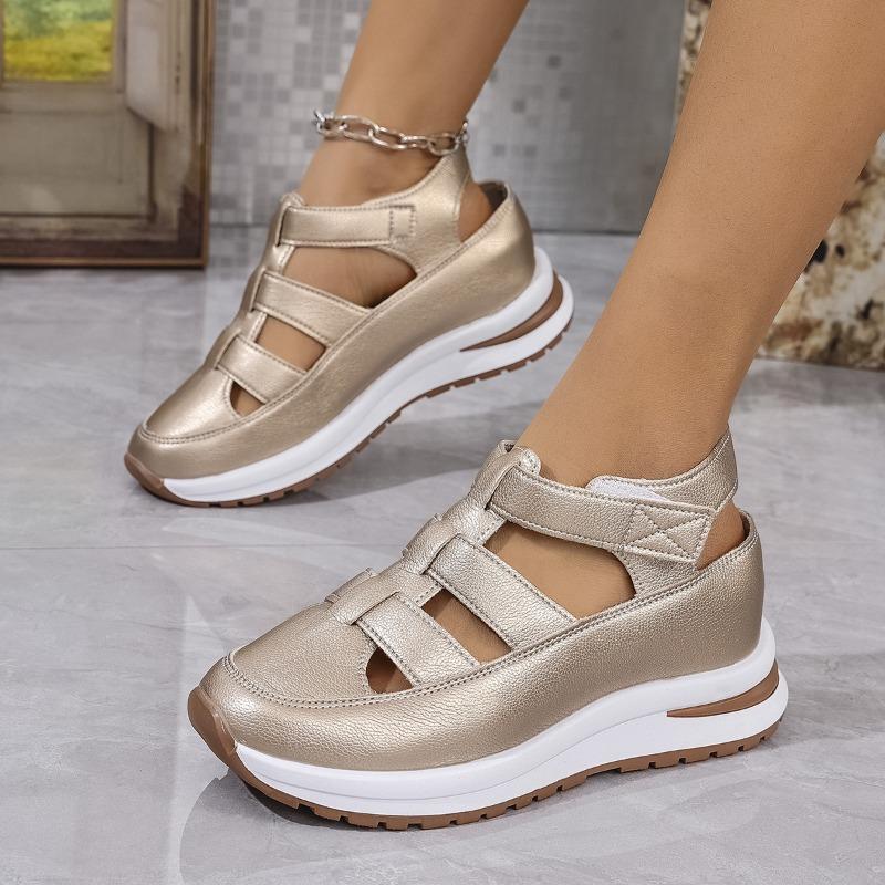 Women’s Hollow-Out Platform Summer Sandals, Lightweight Casual Plus Size Slides