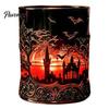 Gothic Wine Decanter 1200ML Halloween Bat Castle Whiskey Bottle, 320ML Vintage Glass Liquor Holder Cup, Decorative Flask for Home Kitchen Bar Parties